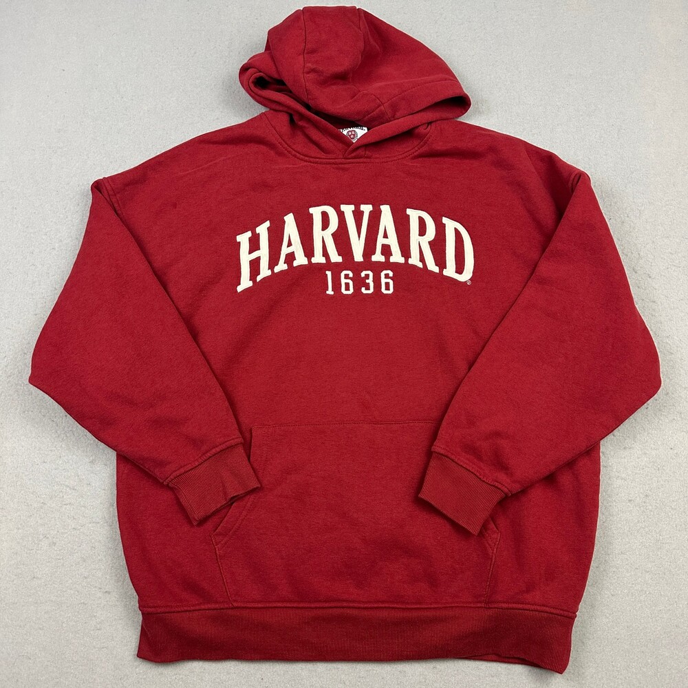 Harvard Crimson Hoodie Men Small Red Solid NCAA College Sweatshirt Pullover S